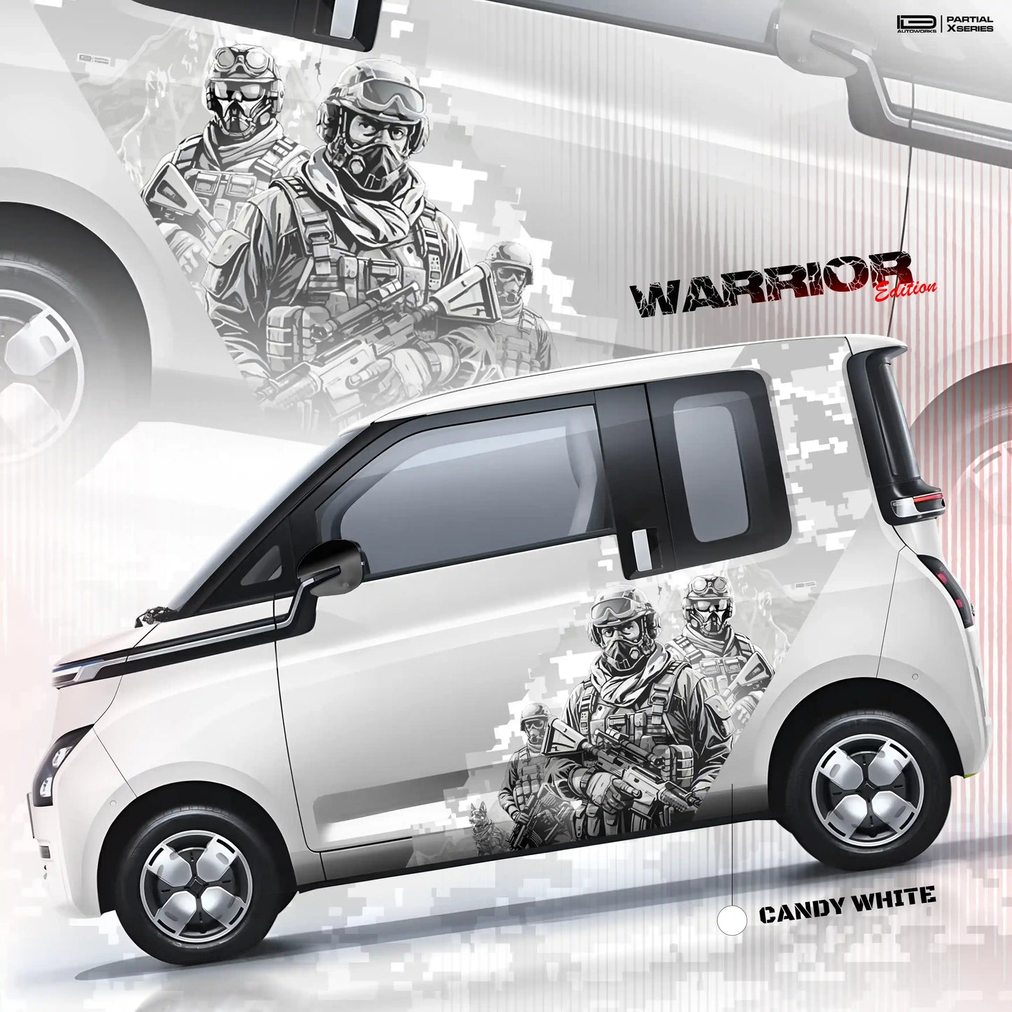 IDE Partial X Series Warrior Edition graphics on an MG Comet White