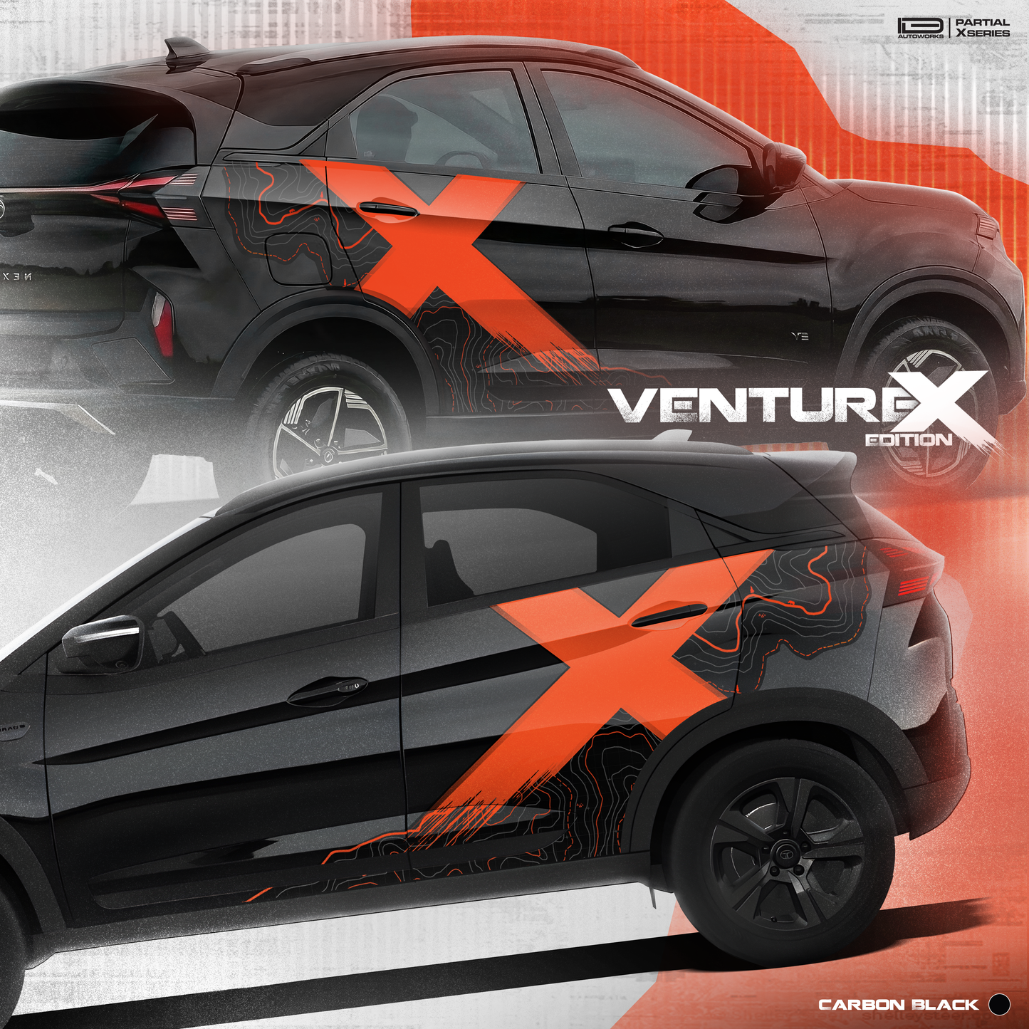 VentureX Edition Graphics for Tata Nexon Black