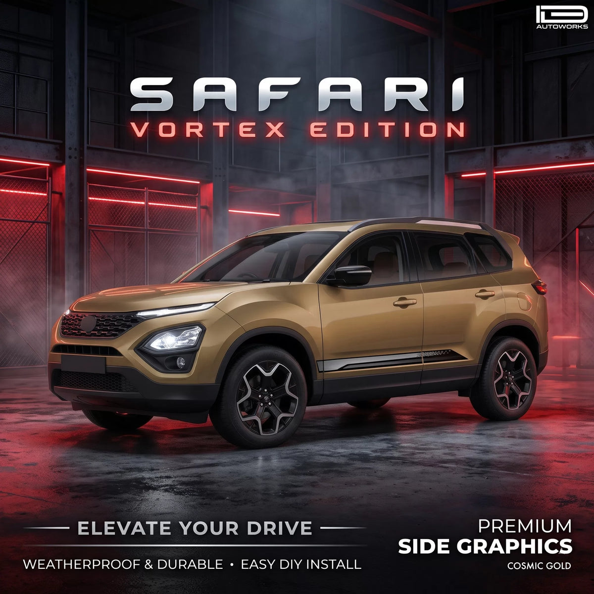 Vortex Edition Graphics for Tata Safari gold