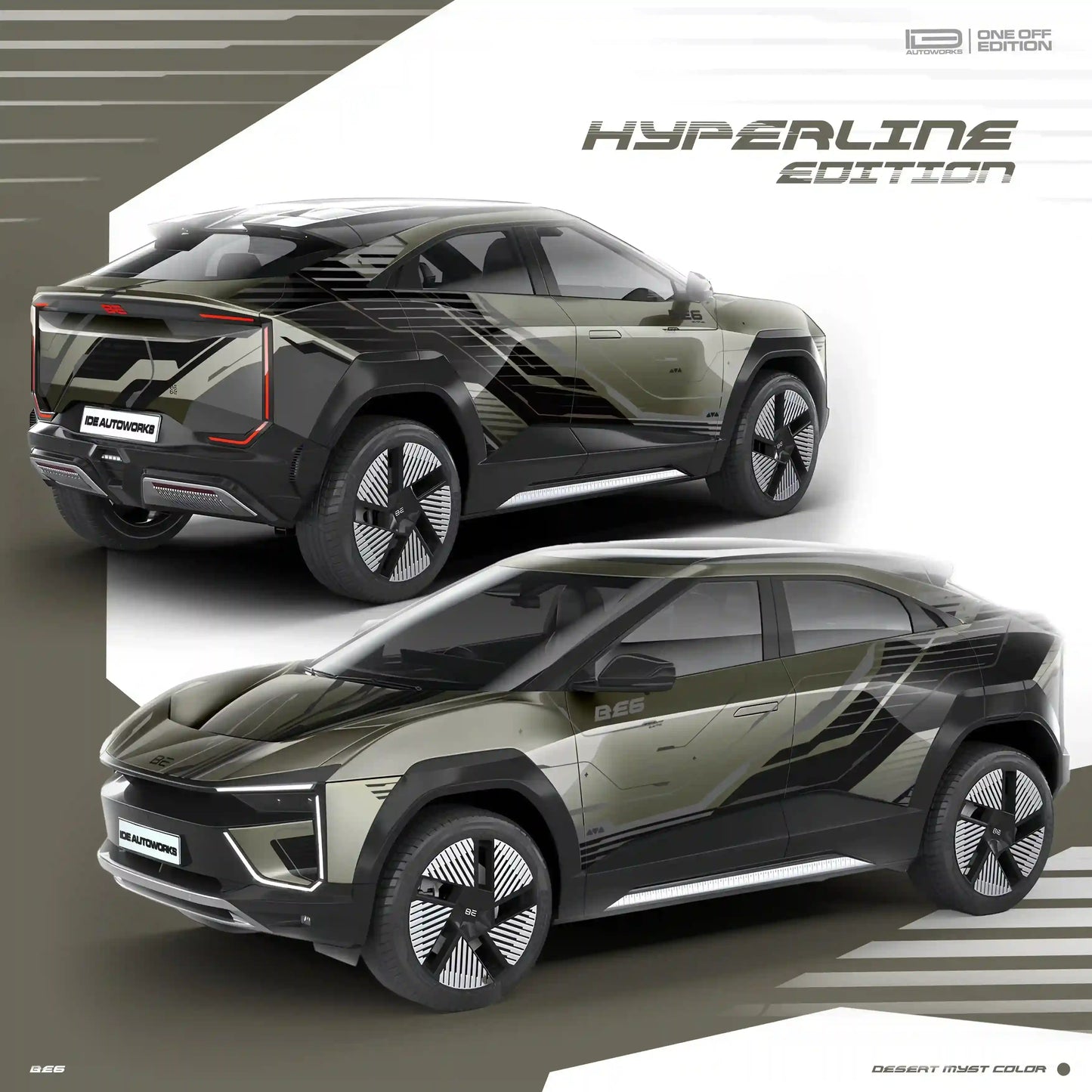 Hyperline Edition Graphics for Mahindra BE6 white