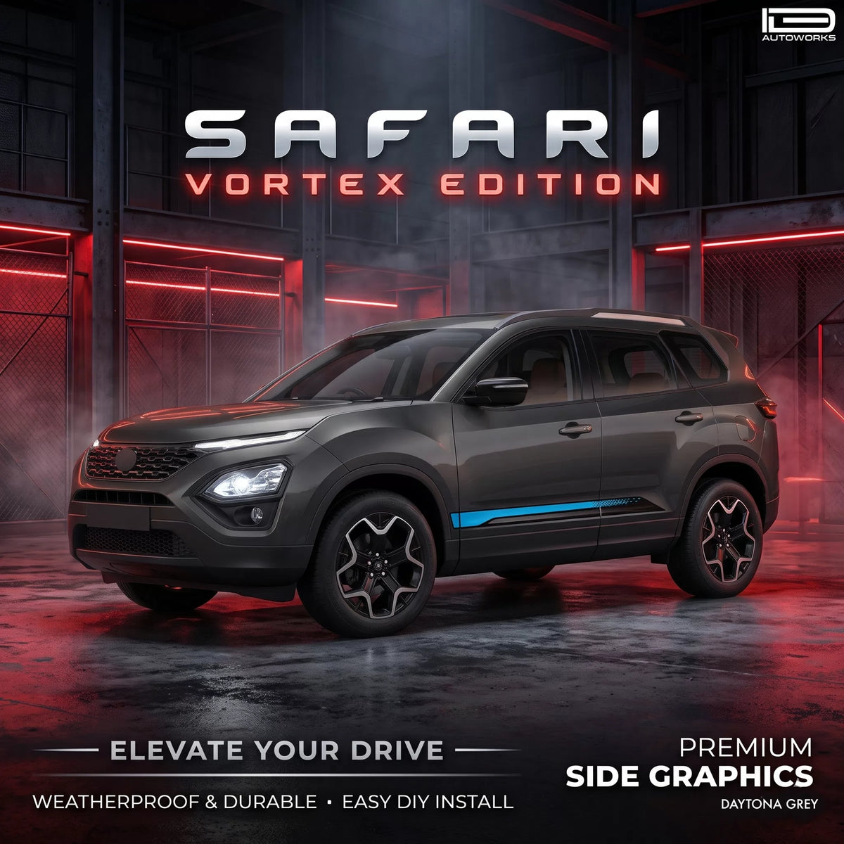 Vortex Edition Graphics for Tata Safari grey
