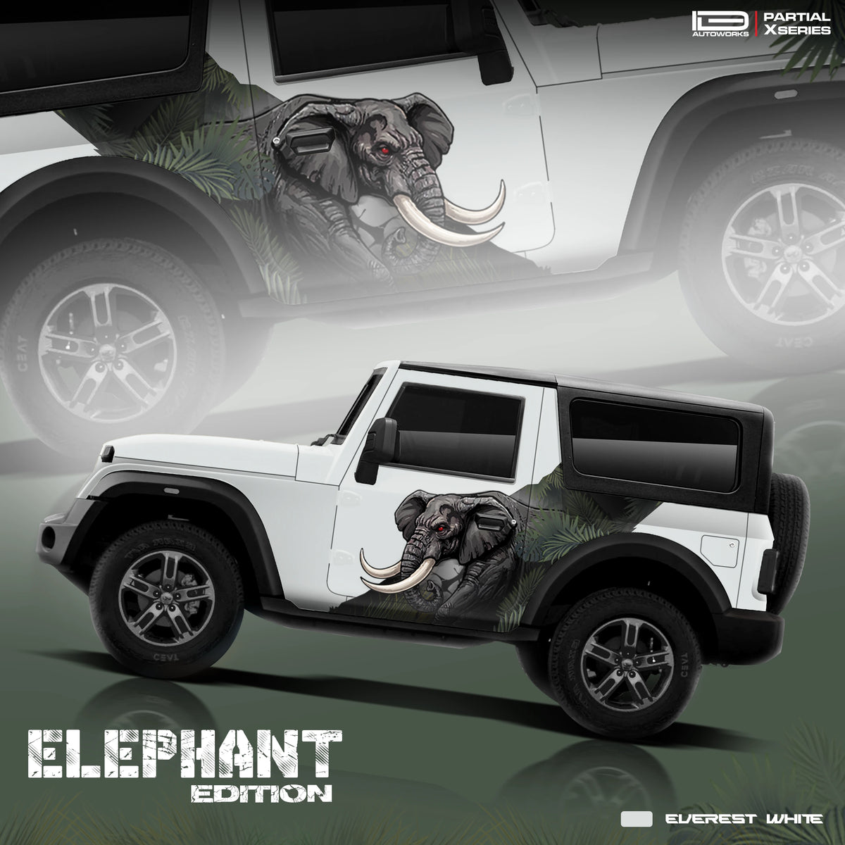 IDE Partial X Series – Elephant Edition Mahindra Thar Poster