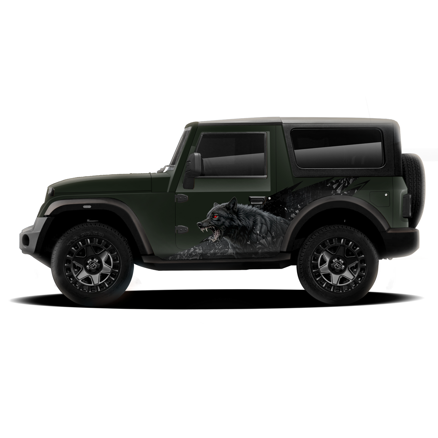 Wolf Edition Graphics for Mahindra Thar White IDE Partial X Series