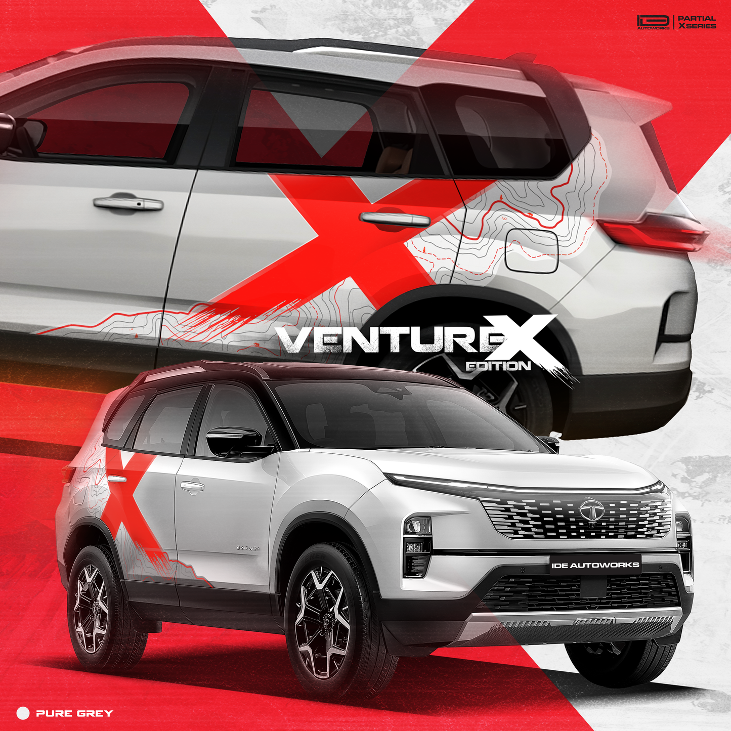 VentureX Edition Graphics for Tata Safari white