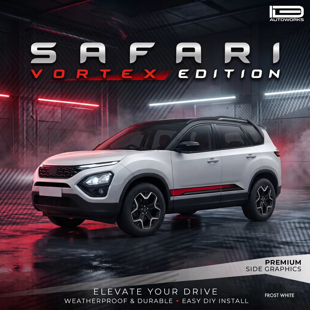 Vortex Edition Graphics for Tata Safari white