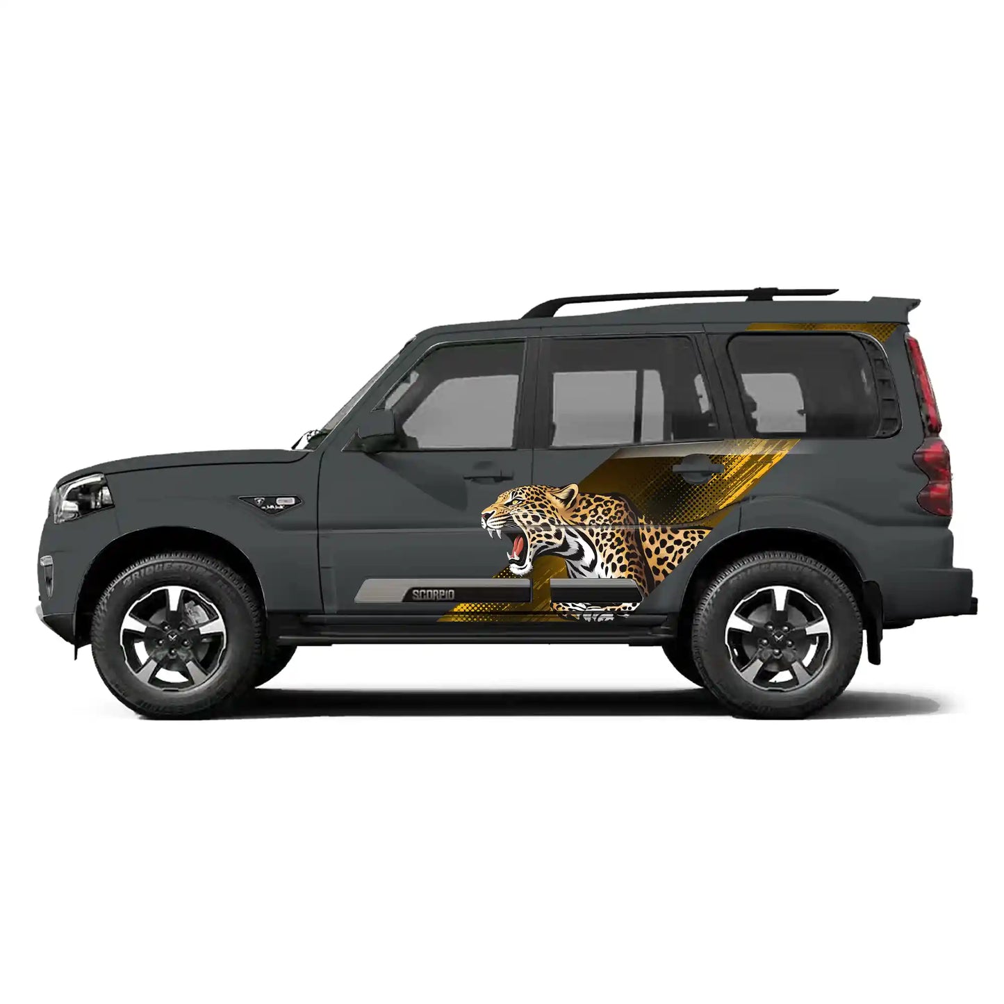 Leopard  Edition Car Graphics for Mahindra Scorpio S11  IDE Partial X Series