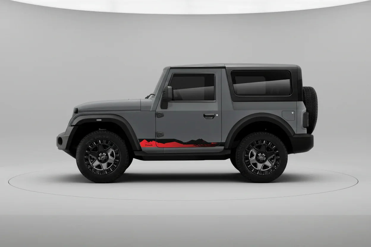 Explorer Edition Side Graphics for Mahindra Thar grey