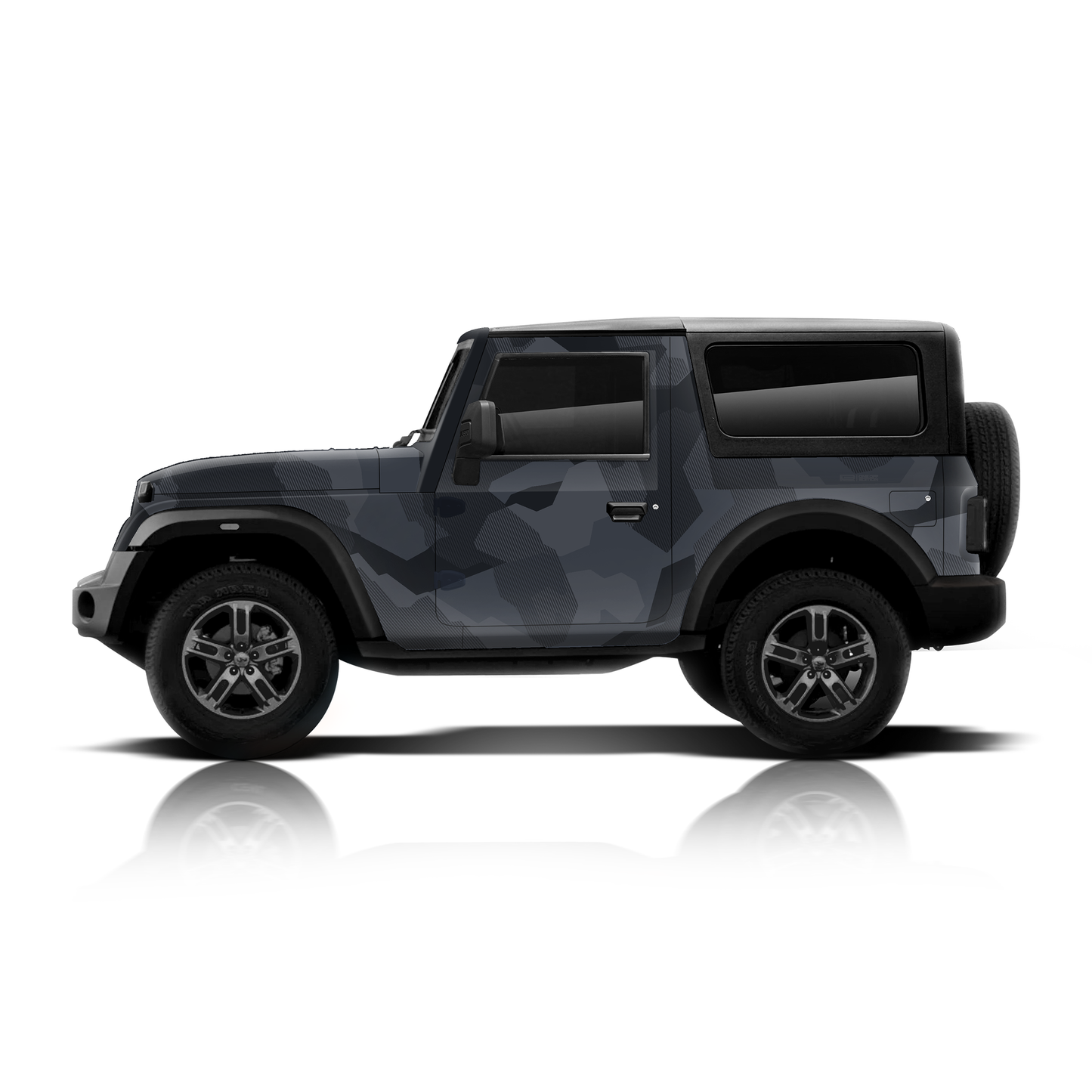 Camo Edition car graphics for Mahindra Thar Galaxy grey