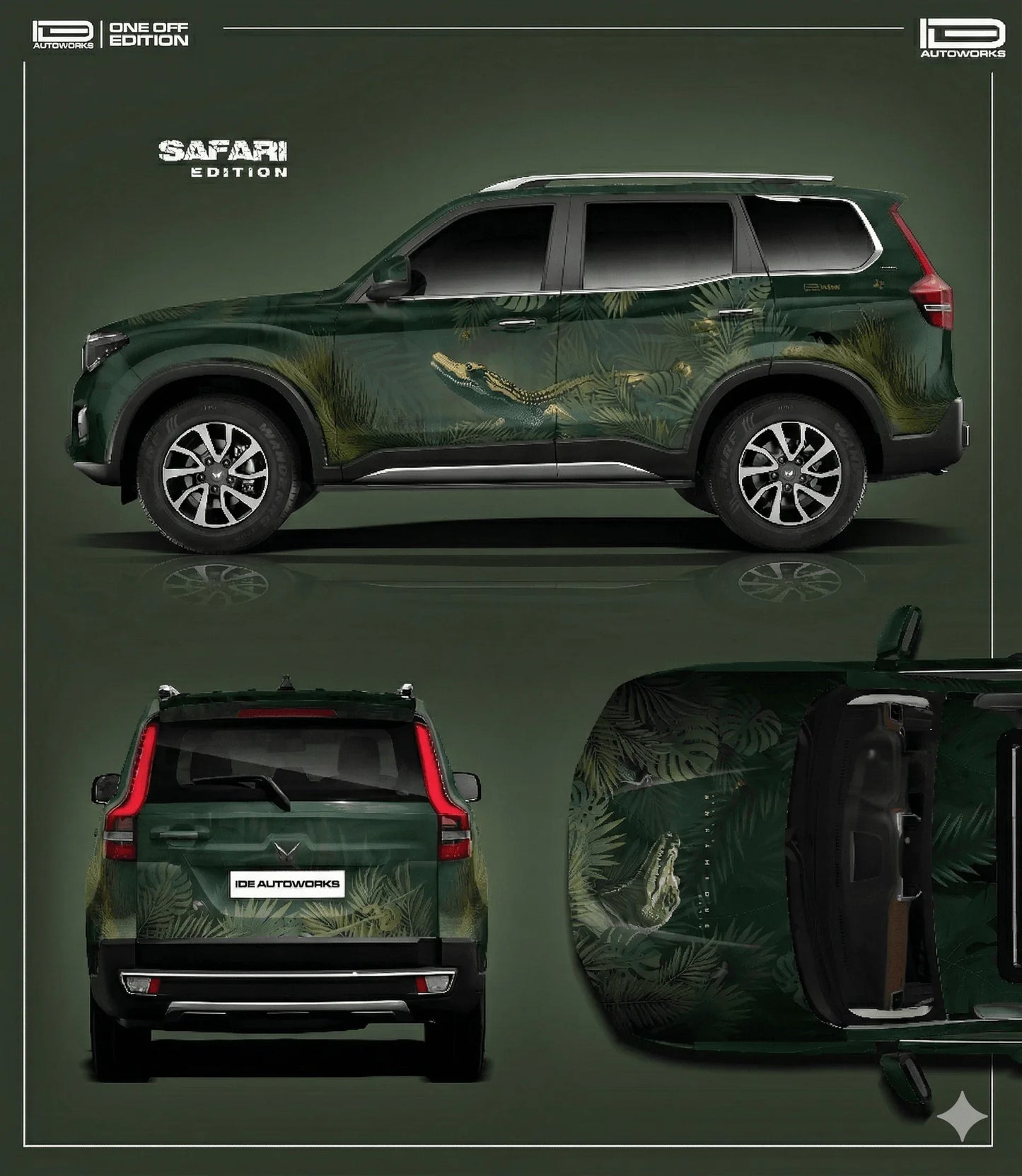 Safari Edition Graphics for Mahindra Scorpio N green