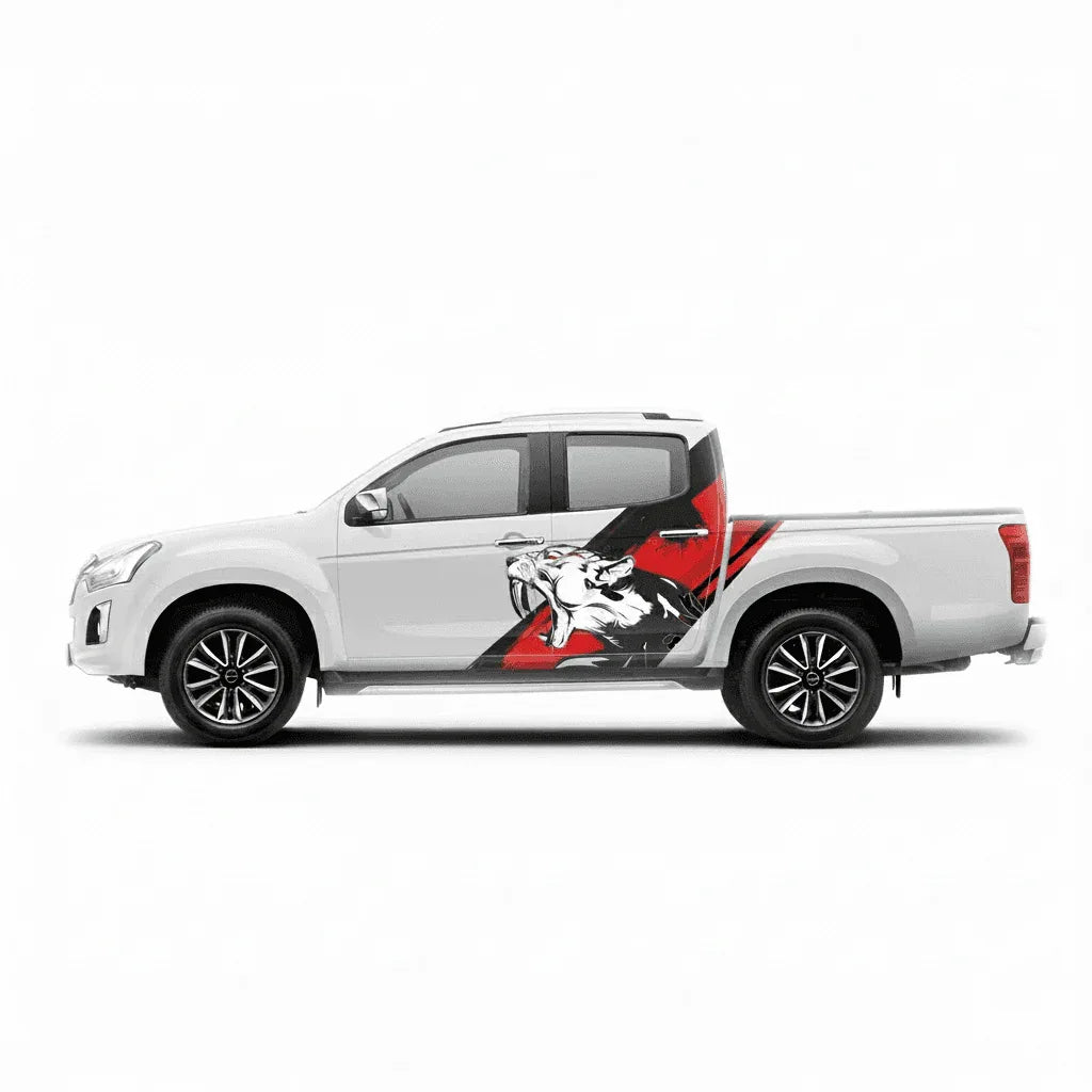 Tiger Edition Graphics for Isuzu V Cross white