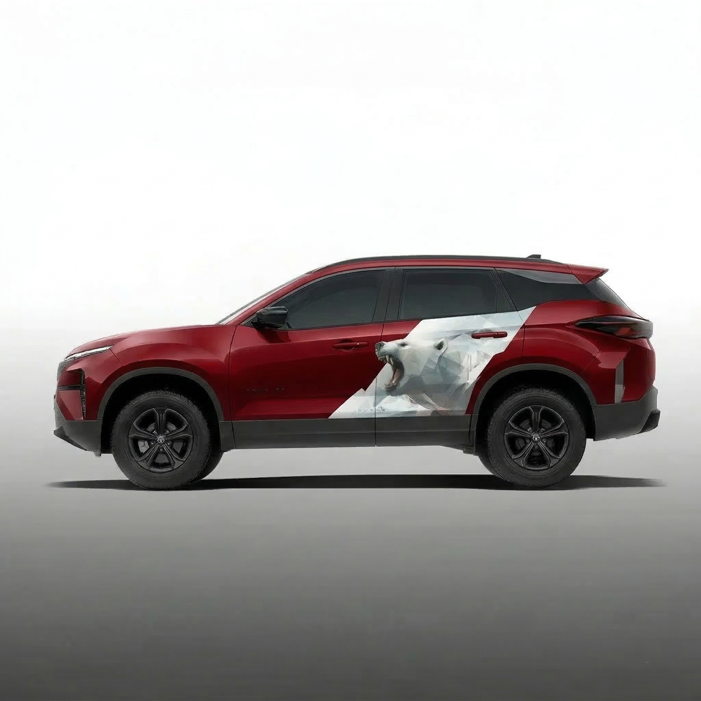 Snow Bear Edition Graphics for Tata Harrier red