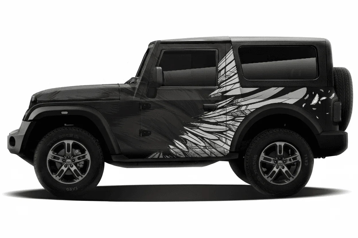 Hawk Edition Graphics for Mahindra Thar  black