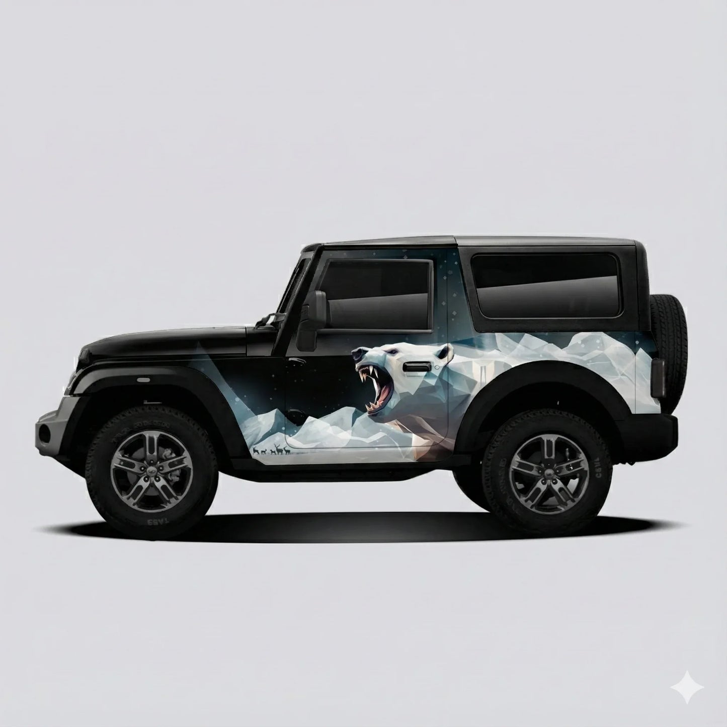 Snow Bear Edition Graphics for Mahindra Thar black