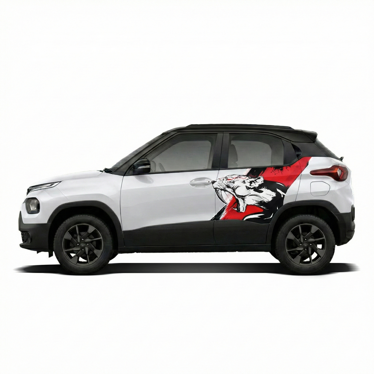 Tiger Edition Vinyl Graphics for Tata Punch white