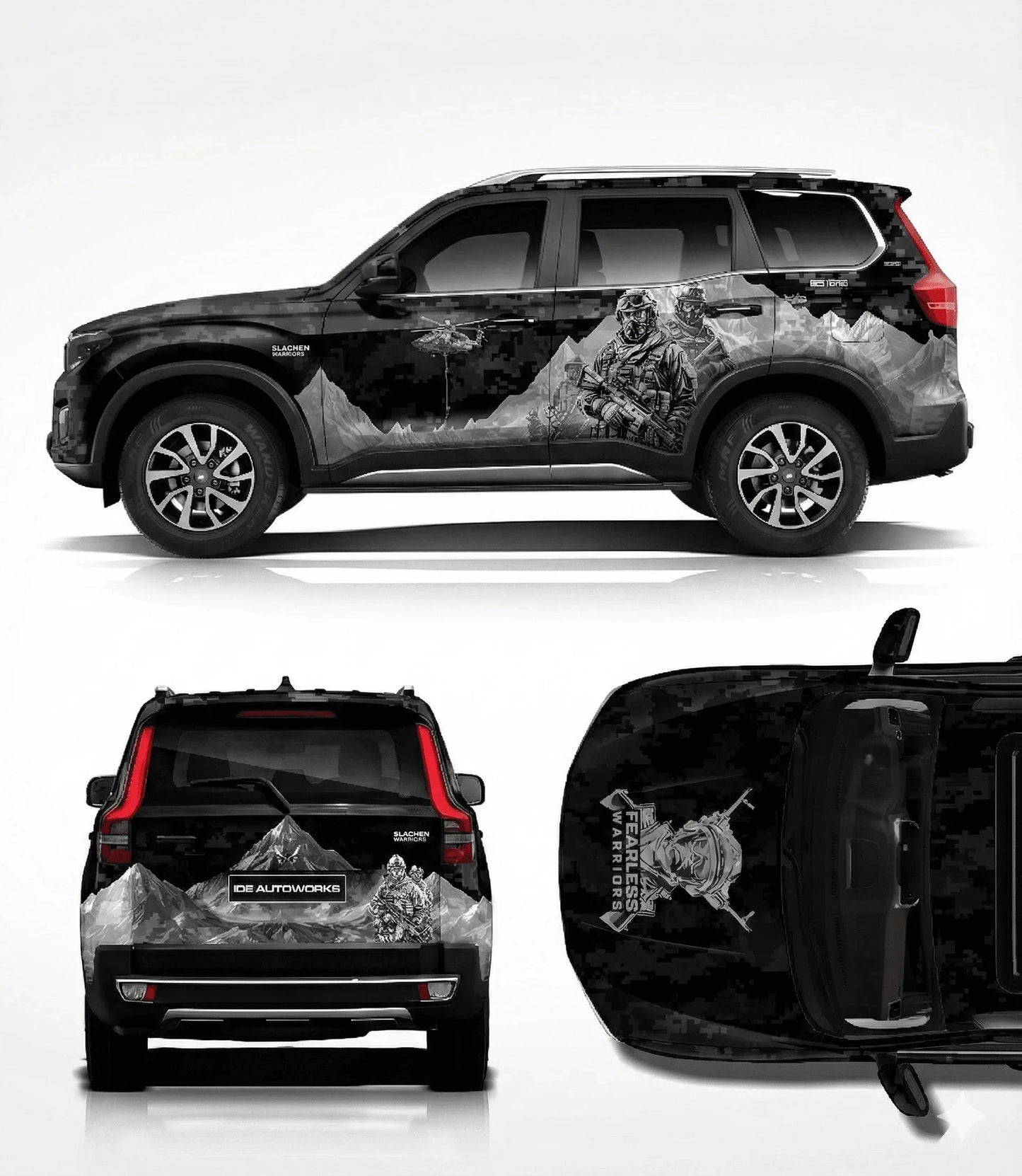 Warrior Edition Graphics for Mahindra Scorpio N black