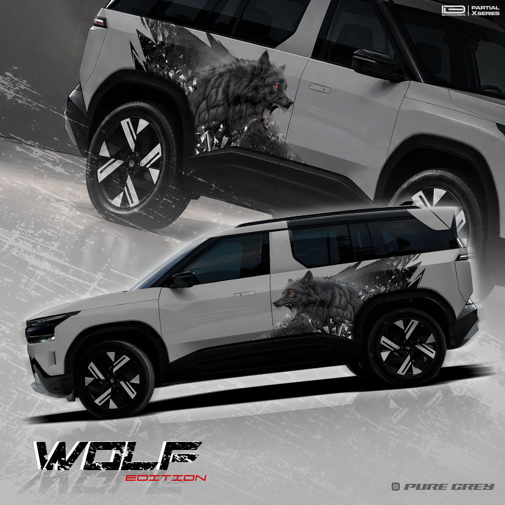 Wolf edition graphics for tata Sierra Grey