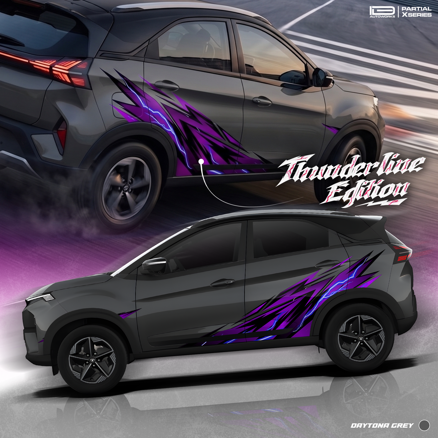 Thunderline Edition Car Graphics for Tata Nexon IDE Partial X Series