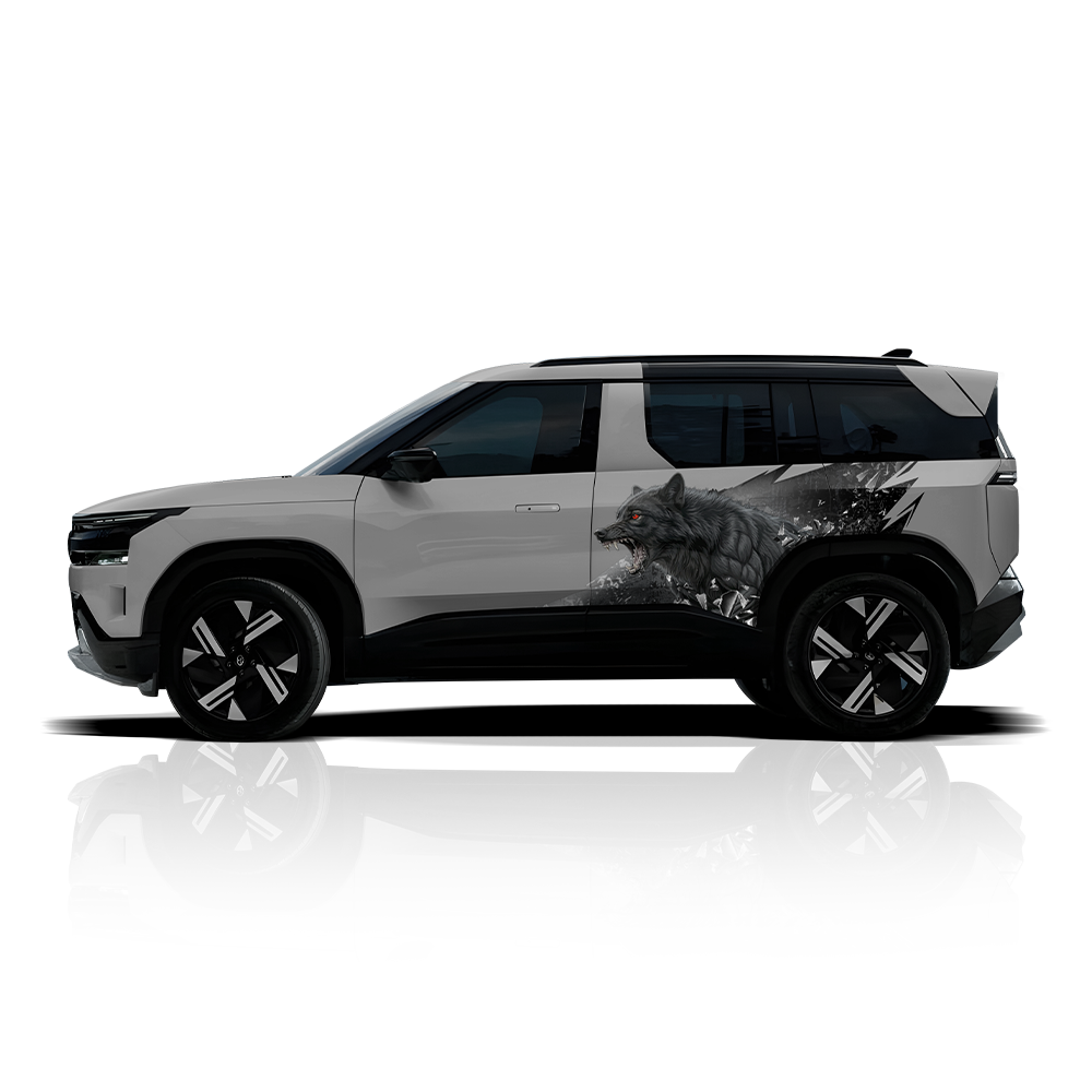 Wolf edition graphics for tata Sierra Grey