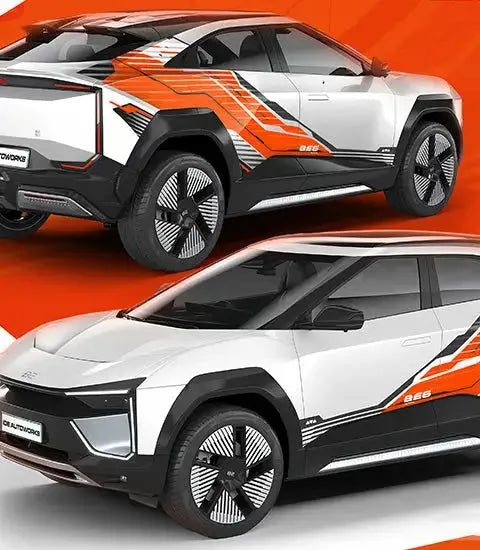 mahindra be6 full car graphics by ide autoworks