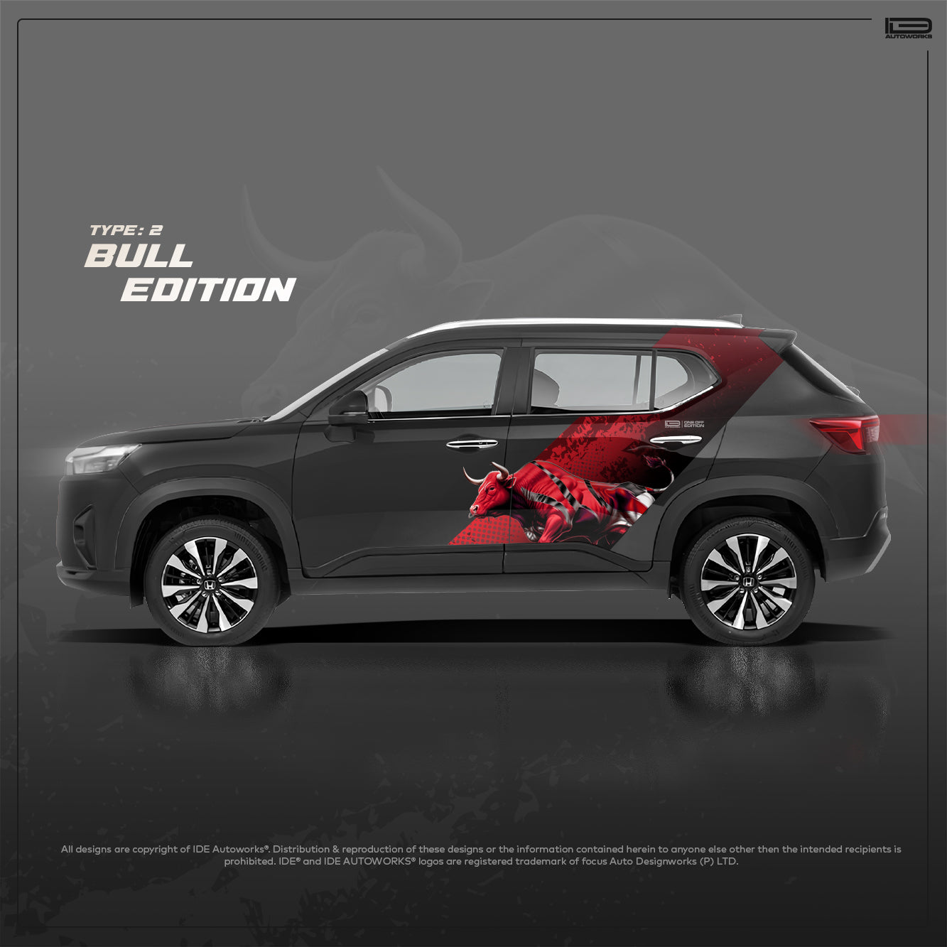 IDE PARTIAL X SERIES - Type 2 Bull Edition for Honda Elevate (Crystal Black Pearl)