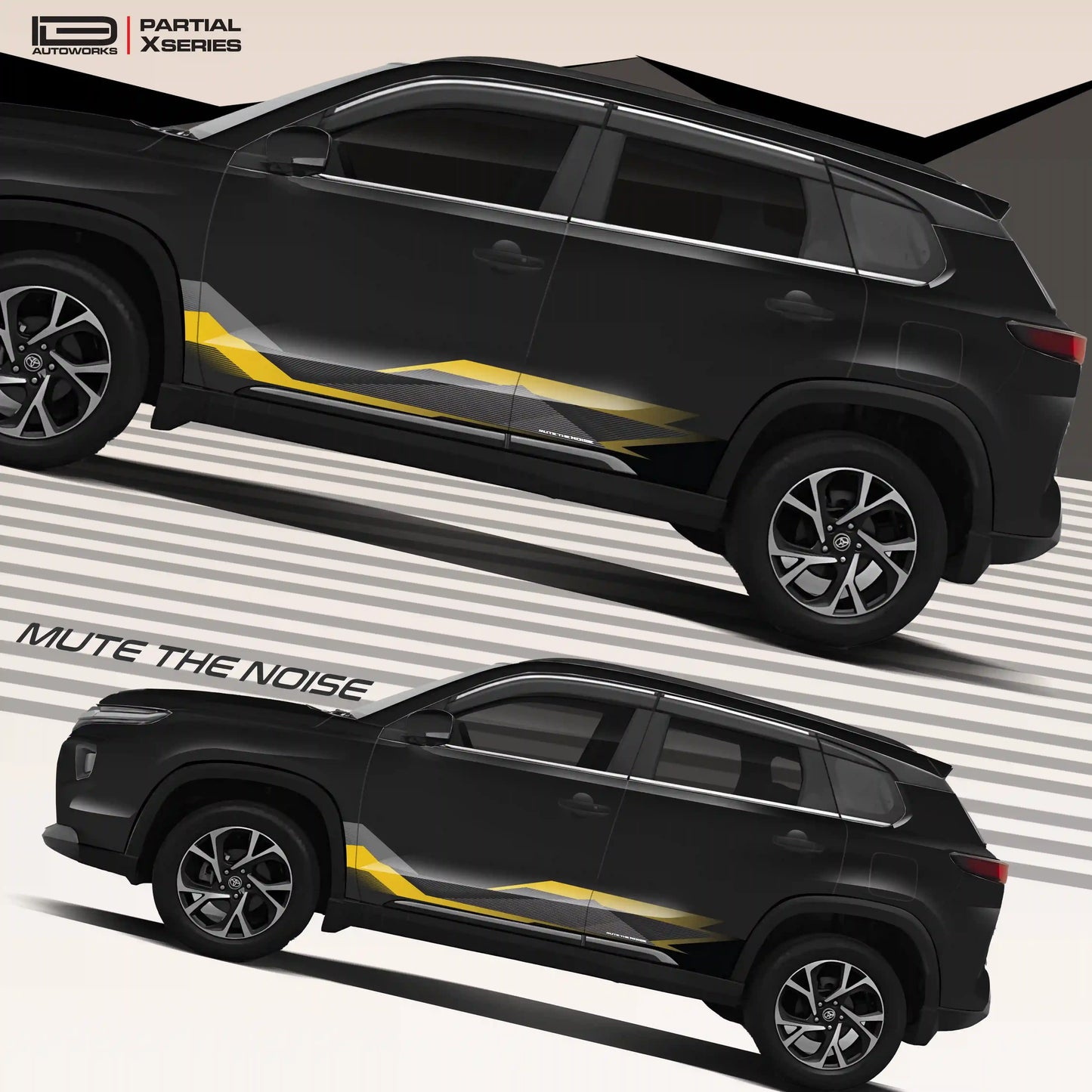 Mute The Noise Edition Graphics for Toyota Hyryder red