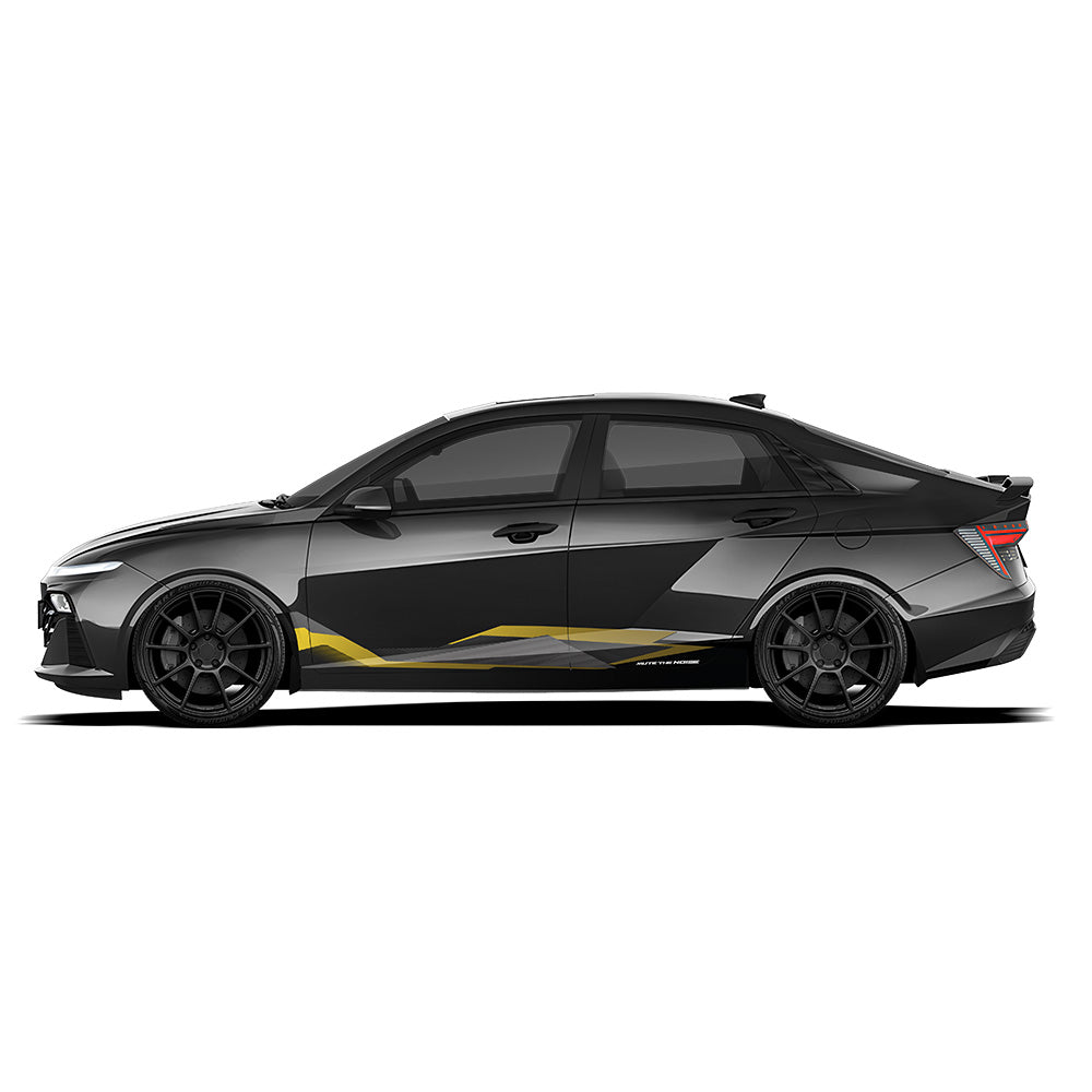 Hyundai Verna black Vinyl Graphics - Partial X Series Mute the Noise