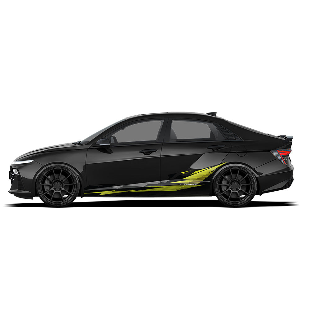 Hyundai Verna black Vinyl Graphics  Partial X Series Flex In Motion