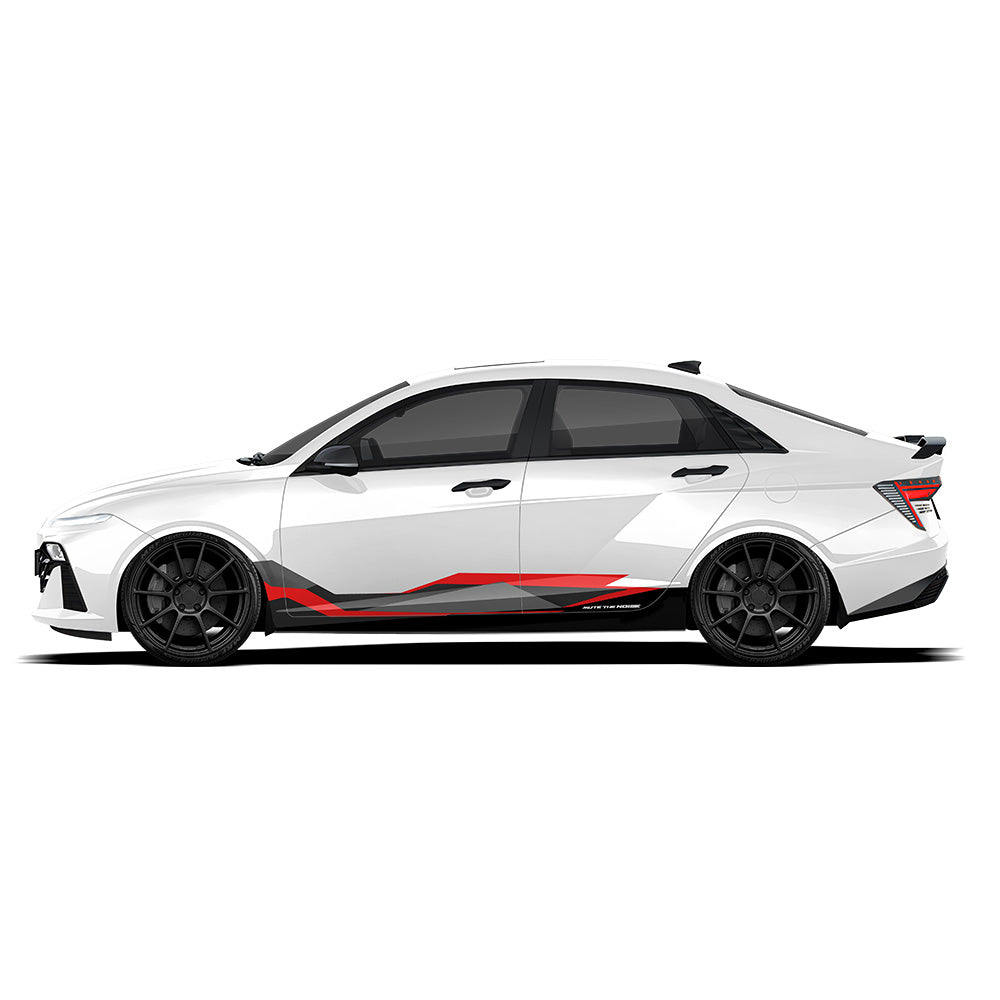 Hyundai Verna white Vinyl Graphics - Partial X Series Mute the Noise