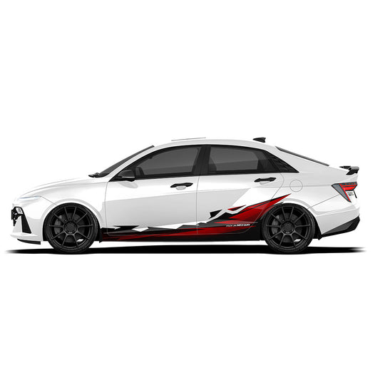 Hyundai Verna white Vinyl Graphics  Partial X Series Flex In Motion