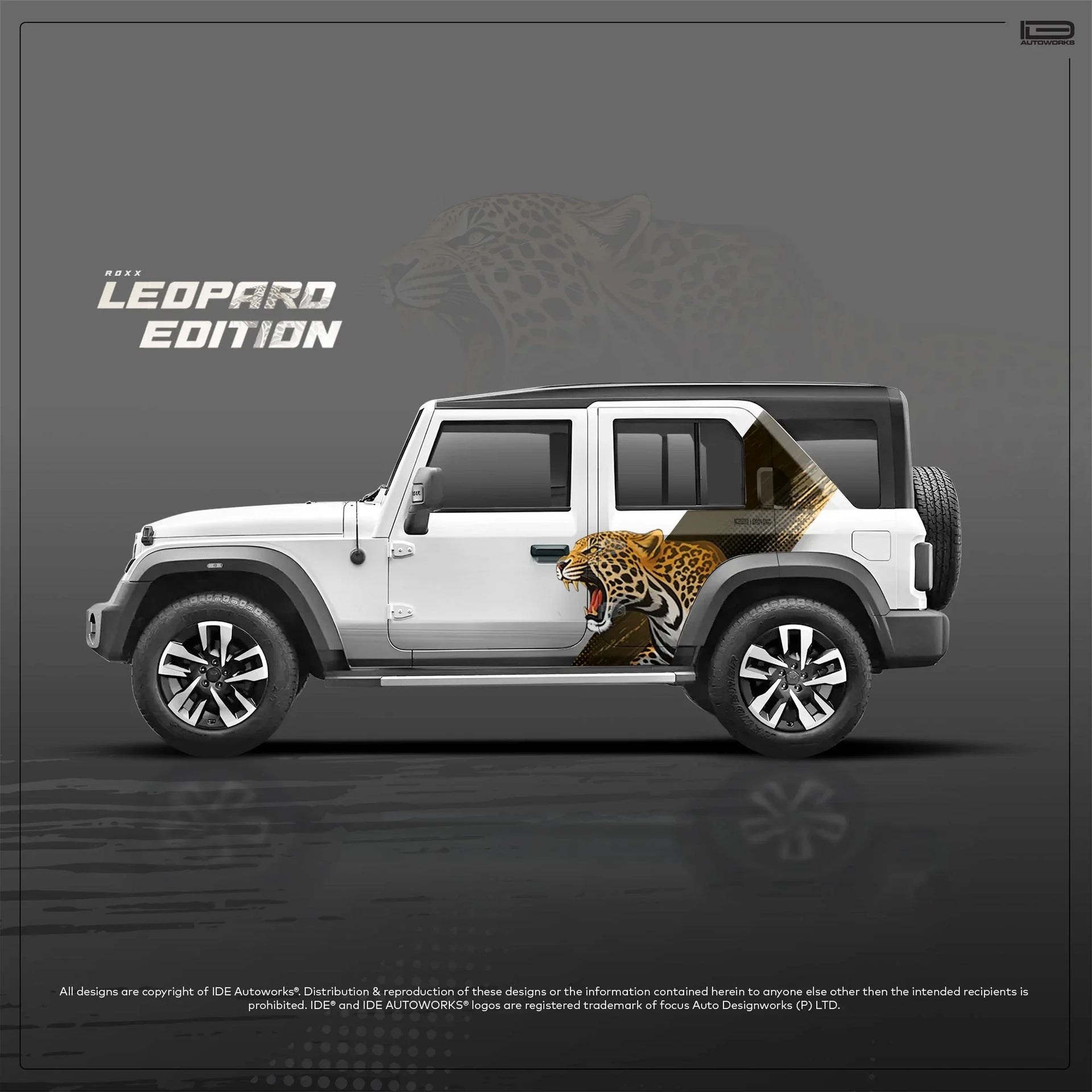 Magindara Graphics Leopard Edition Graphics for Mahindra Thar Roxx | IDE Graphics Series ...