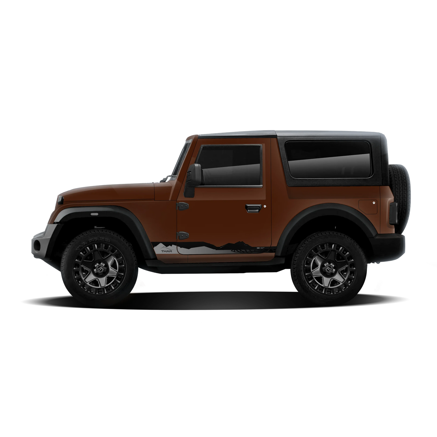 Explorer Edition Side Graphics for Mahindra Thar copper brown