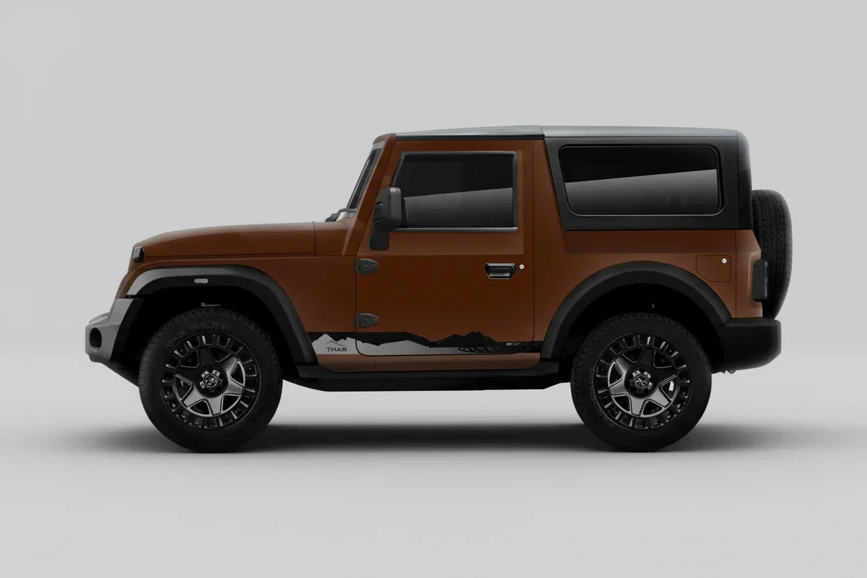 Explorer Edition Side Graphics for Mahindra Thar copper brown