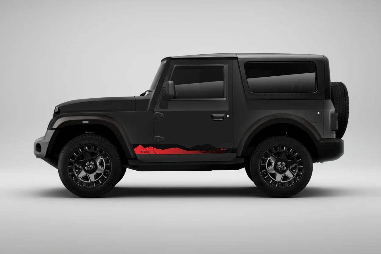 Explorer Edition Side Graphics for Mahindra Thar black