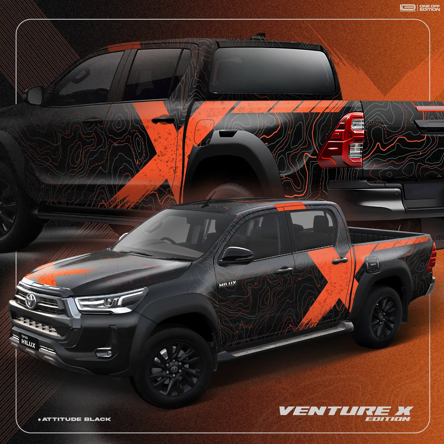 VentureX Edition Graphics for Toyota Hilux grey