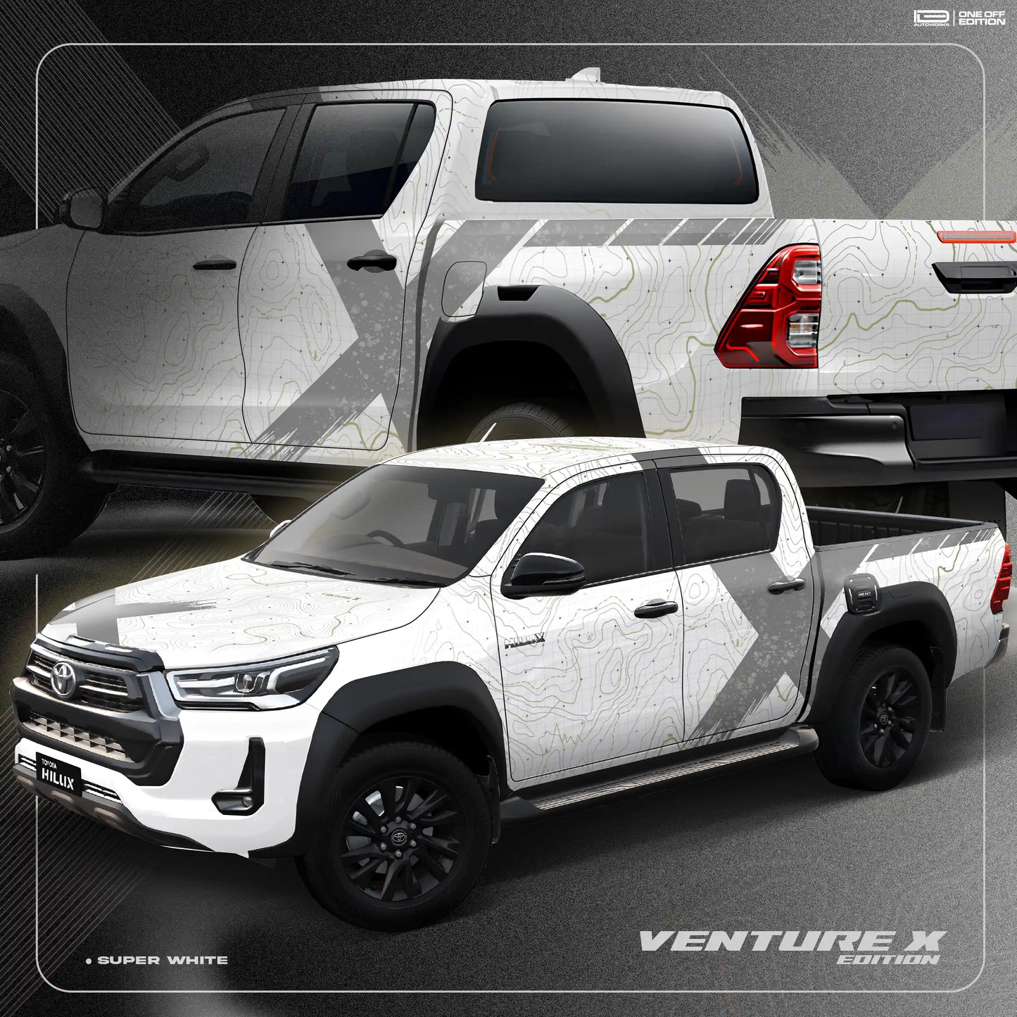VentureX Edition Graphics for Toyota Hilux grey