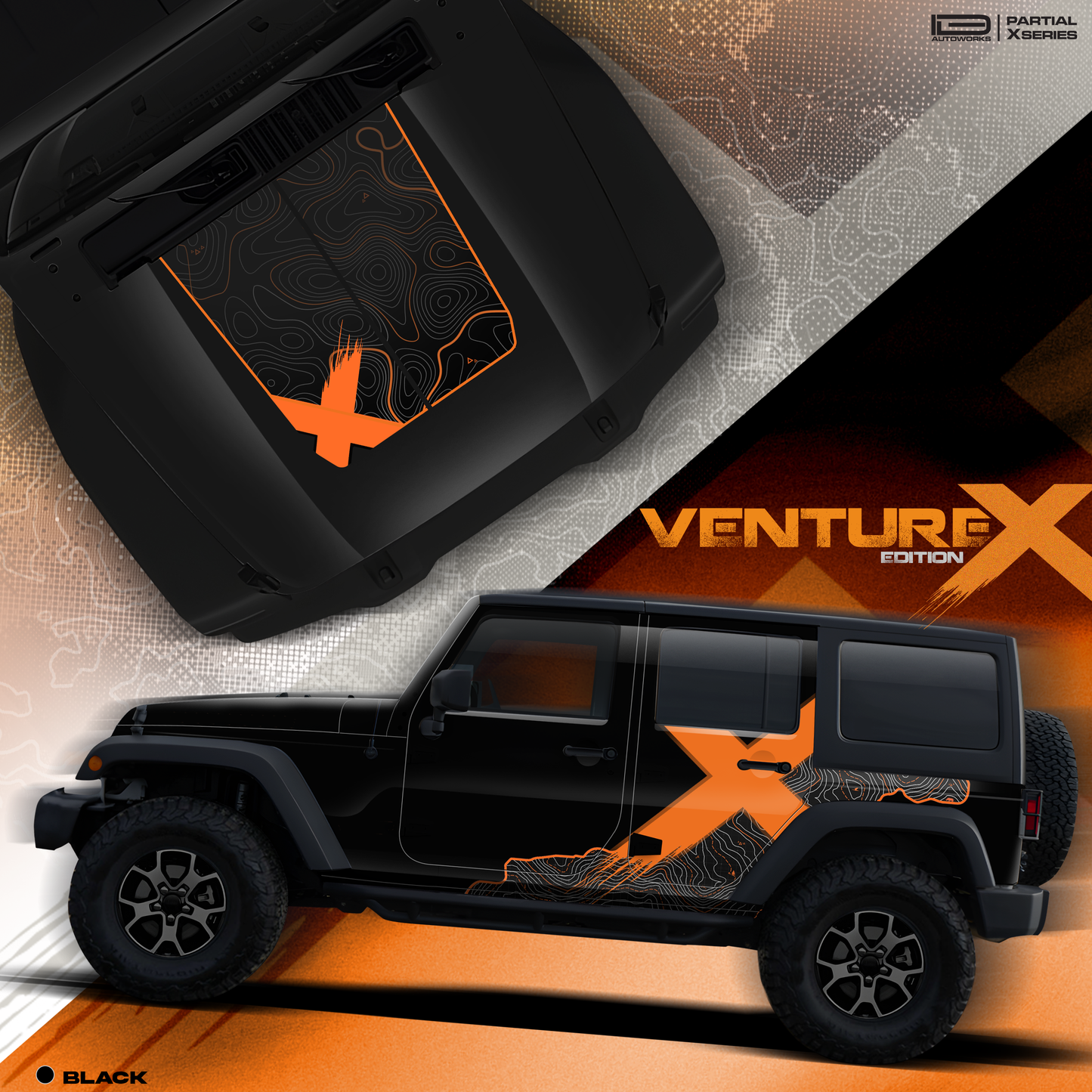 VentureX Edition Graphics for Jeep Wrangler black