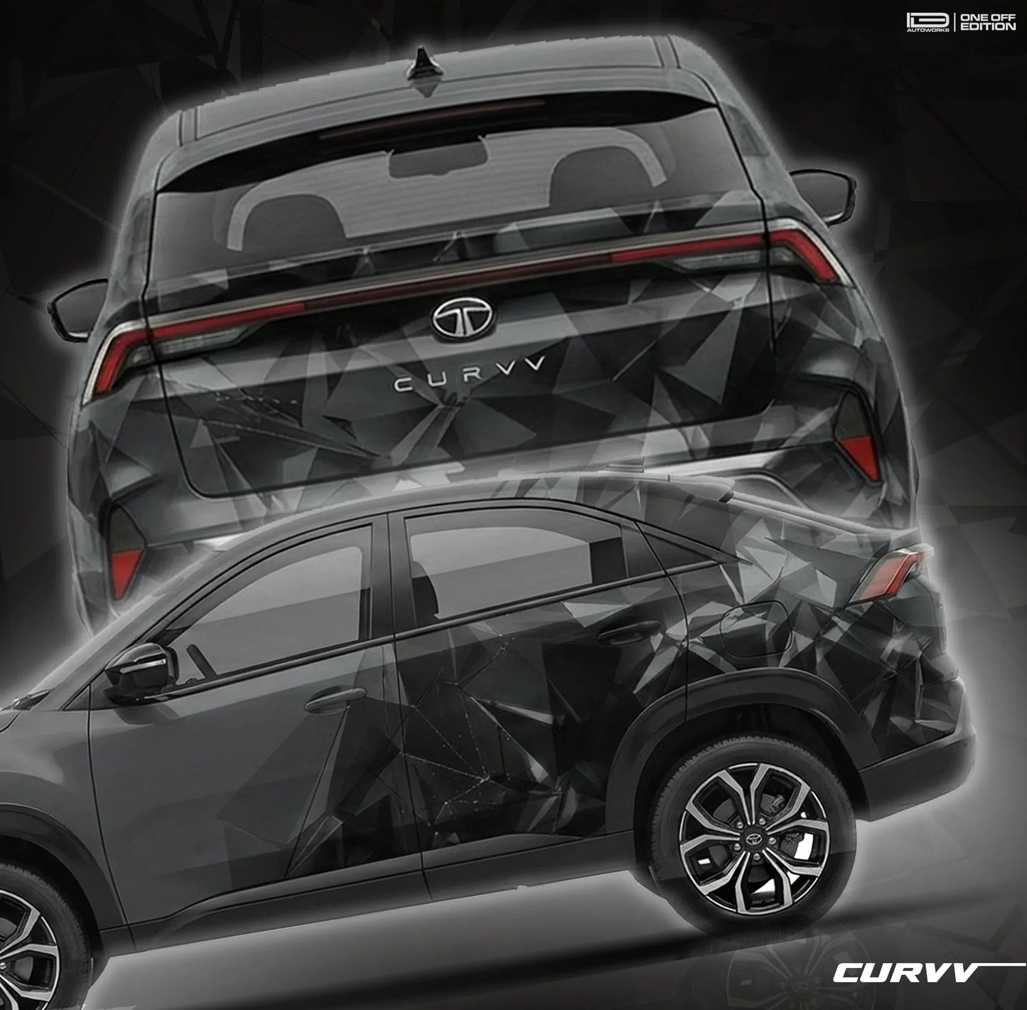 Shatter Strike Edition Graphics for Tata Curvv grey