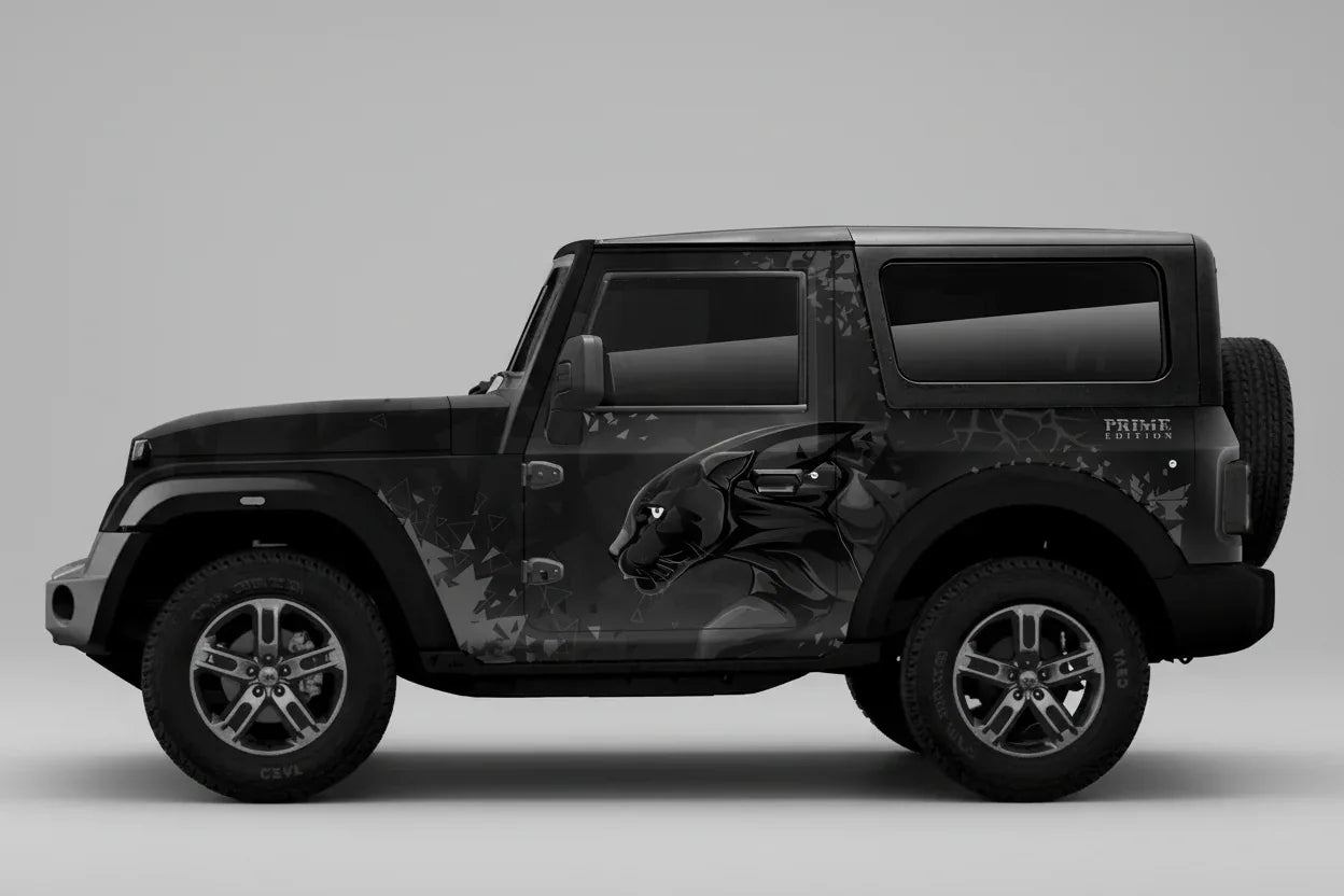 Panther Edition Graphics for Mahindra Thar black