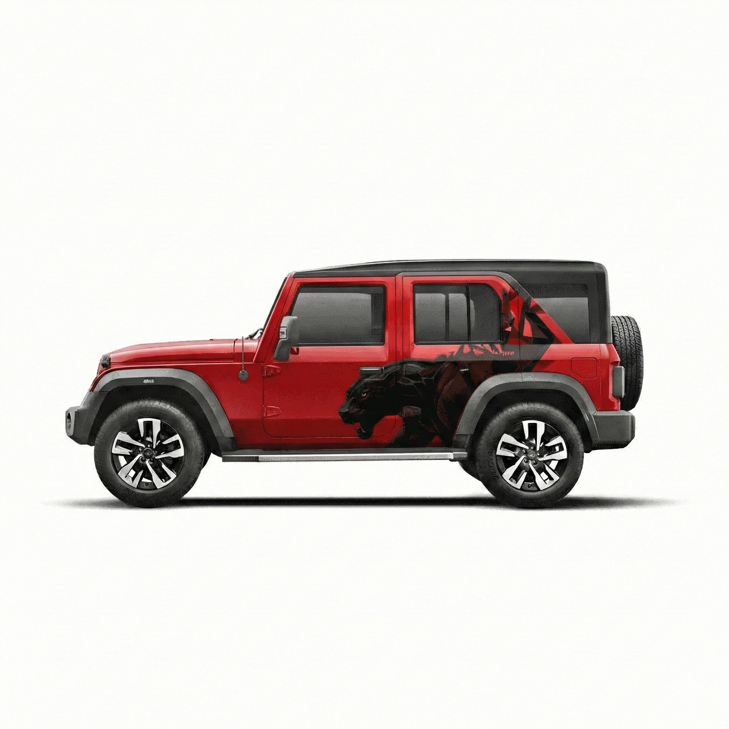 Panther Edition Graphics for Mahindra Thar Roxx red