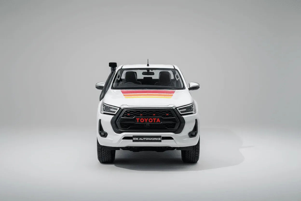 Classic Cruiser Edition Bonnet Graphics for Toyota Hilux white