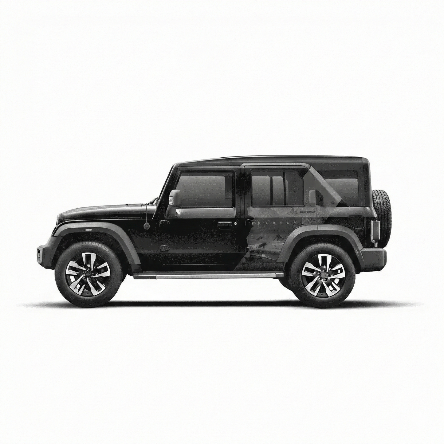 Pradhan Edition Graphics for Mahindra Thar Roxx black