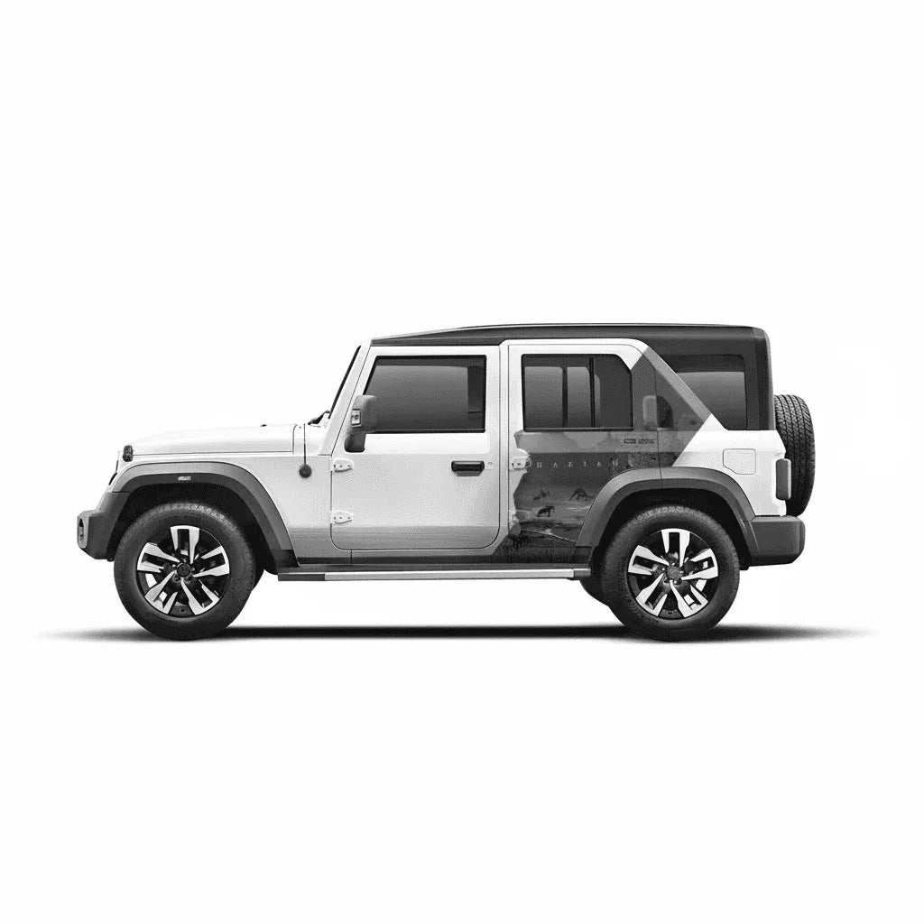 Pradhan Edition Graphics for Mahindra Thar Roxx white