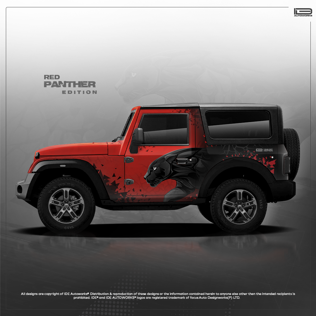 IDE ONE OFF EDITION - Panther Edition for Mahindra Thar (Red Rage)