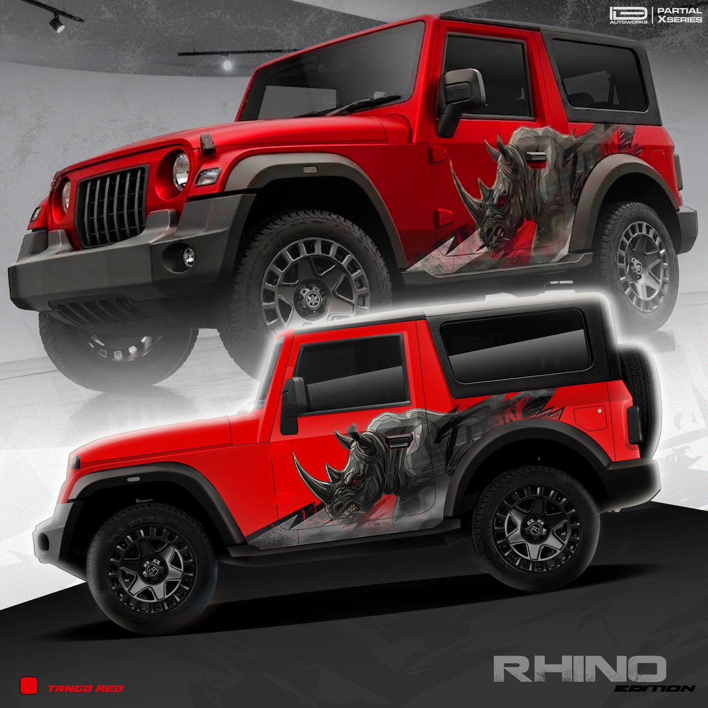 Rhino Edition Graphics for Mahindra Thar IDE Partial X Series