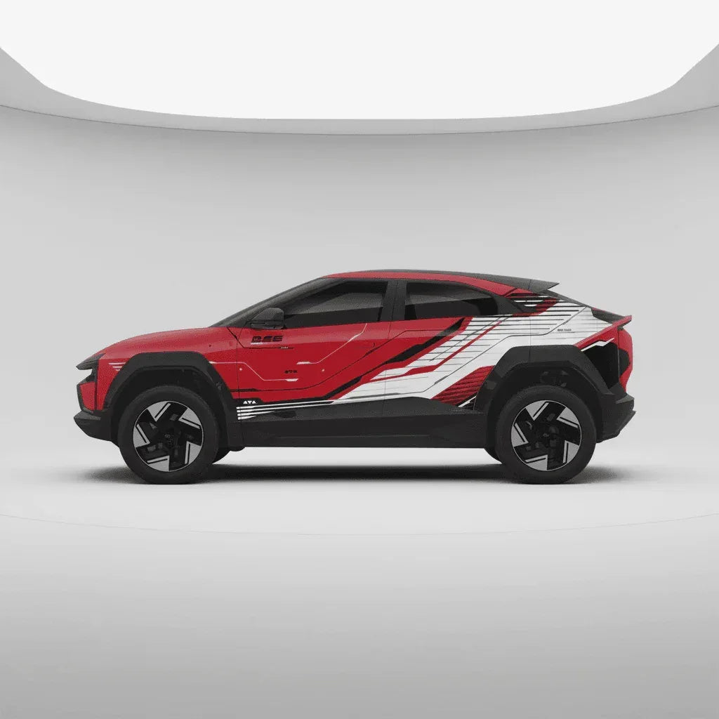 Hyperline Edition Graphics for Mahindra BE6 red