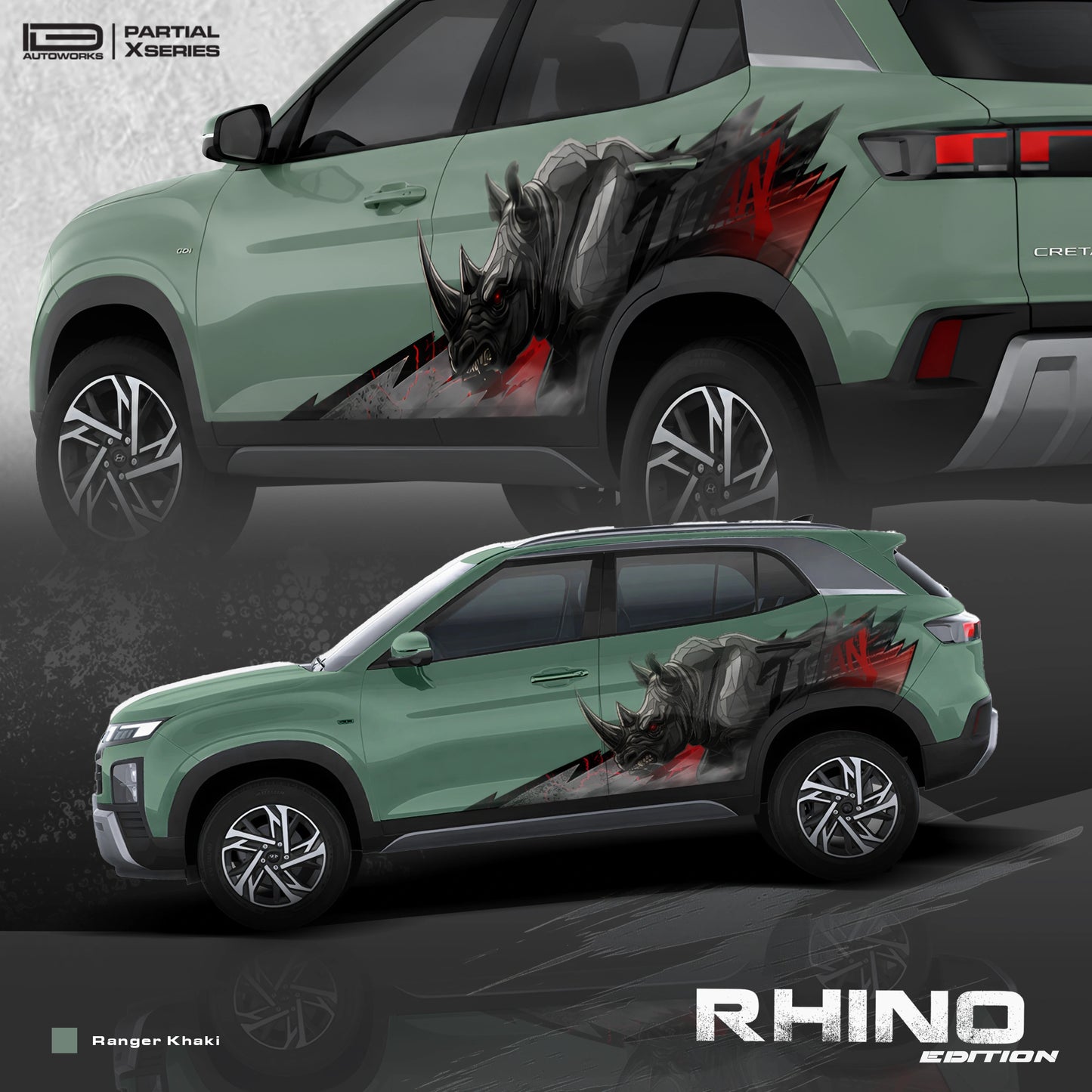 Rhino Edition Graphics for Hyundai Creta IDE Partial X Series