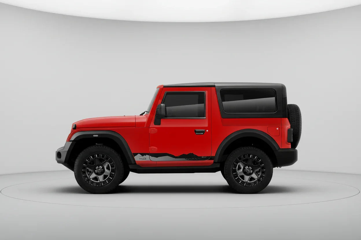 Explorer Edition Side Graphics for Mahindra Thar red