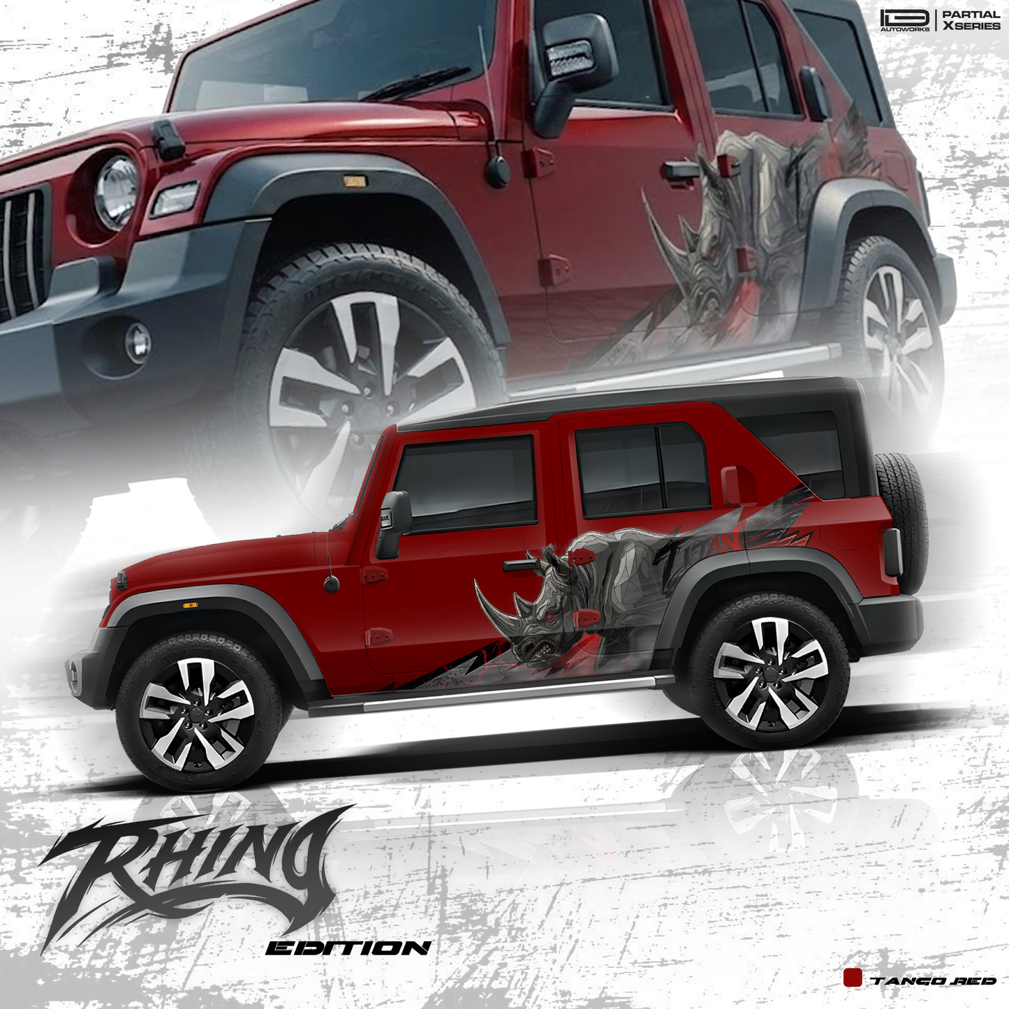 Rhino Edition Graphics for Mahindra Roxx  IDE Partial X Series