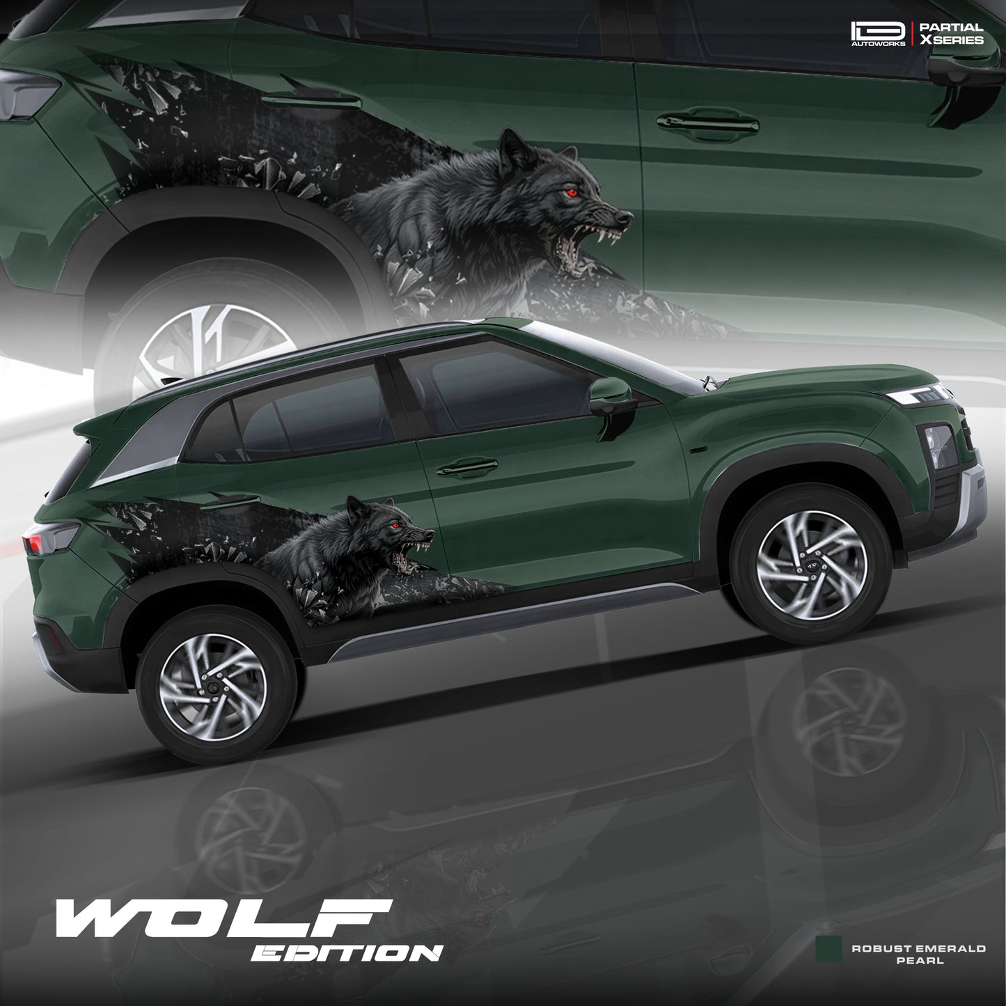 Wolf edition graphics for Hyundai Creta IDE Partial X series