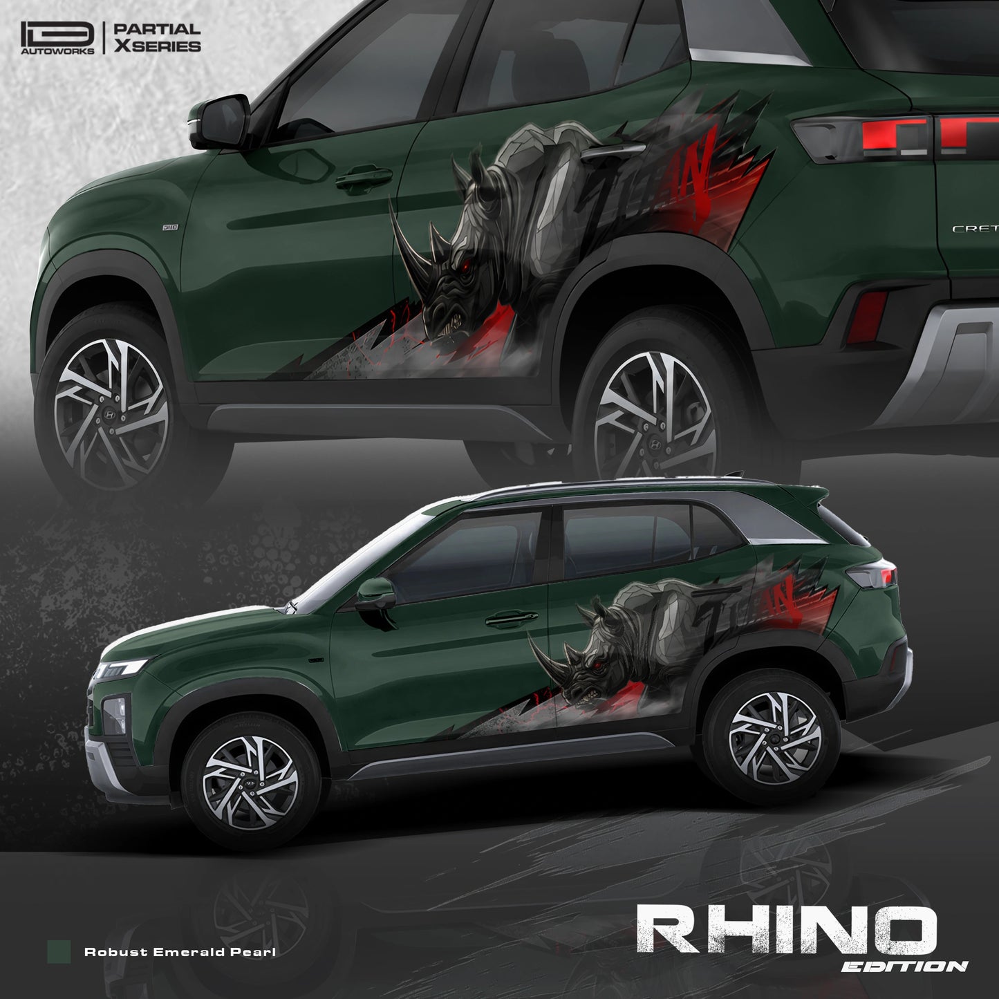 Rhino Edition Graphics for Hyundai Creta IDE Partial X Series